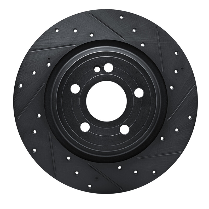 Mercedes-Benz EQB 300 Brake Rotor (1) - Rear Right - R1 Concepts - Drilled & Slotted - Black - `20-`25 Mercedes-Benz EQB 300 Brake Rotor (1) - Rear Right - R1 Concepts - Drilled & Slotted - Black - `20-`25